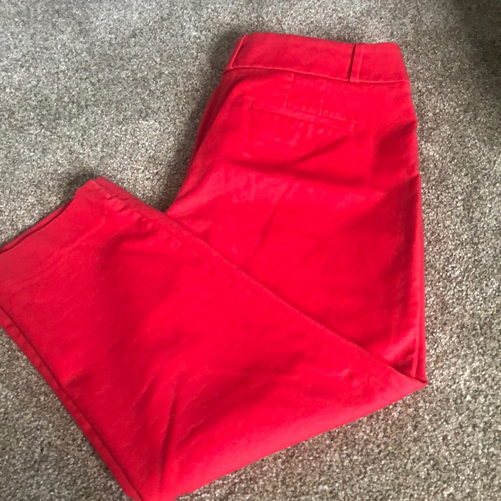 LOFT Red Julie Riveria Crop Pant - size 10